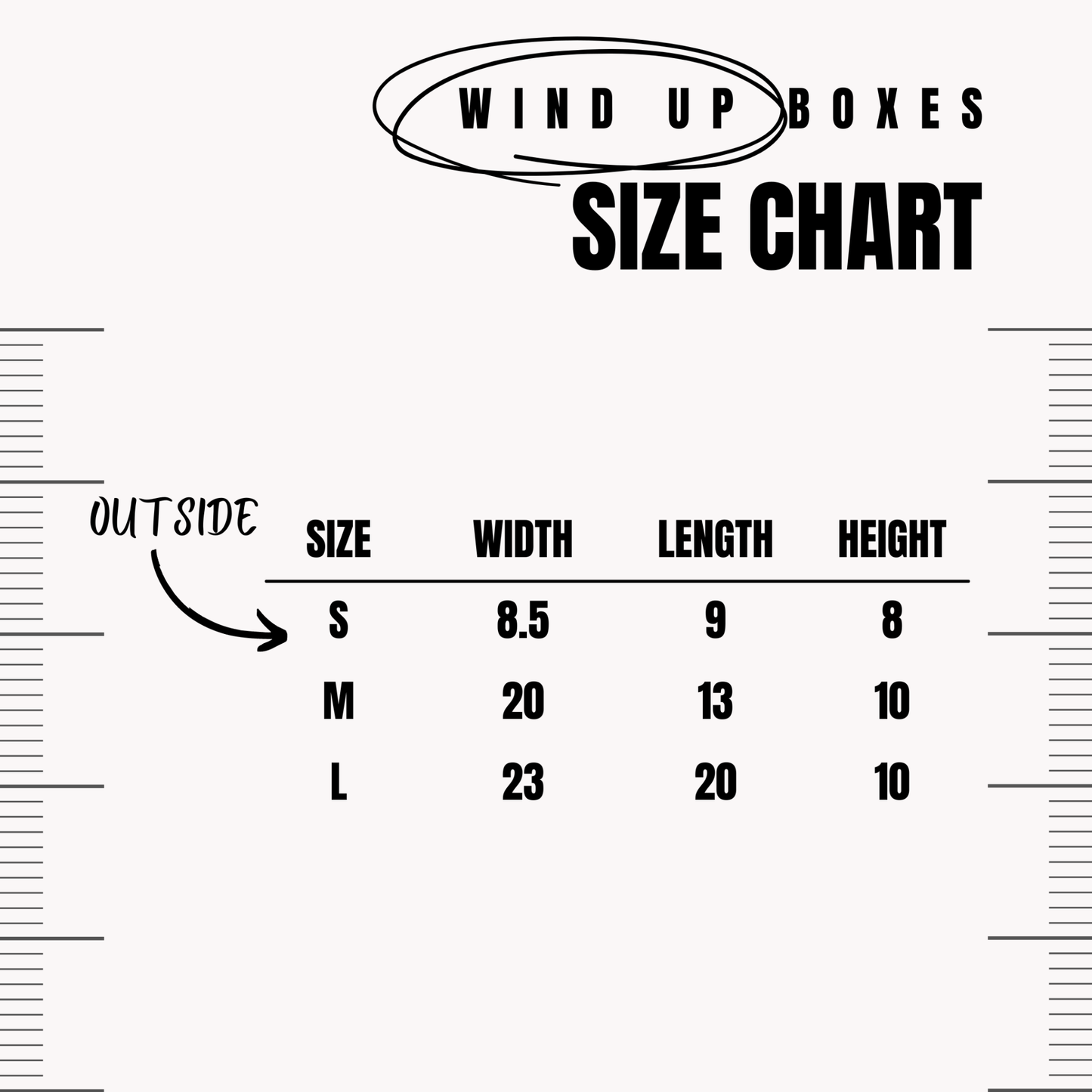 Handcrafted Kiaat Keepsake Music Box Size Chart