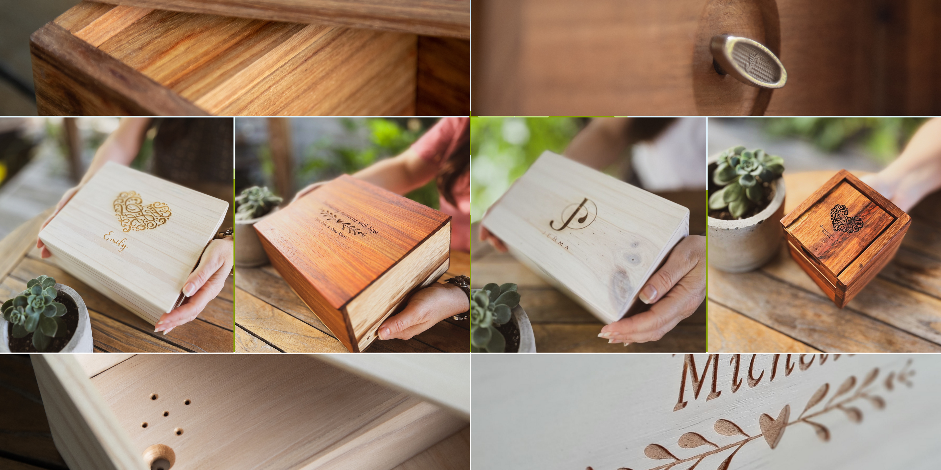 Handcrafted Kiaat keepsake music box with family photos and memories - Music Box SA Cape Town